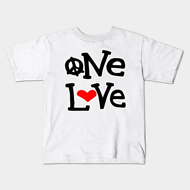 One Love Kids T-Shirt by LionTuff79